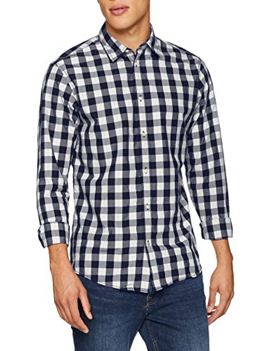 Social JACK & JONES Jjegingham Shirt L/s Camisa, Multicolor