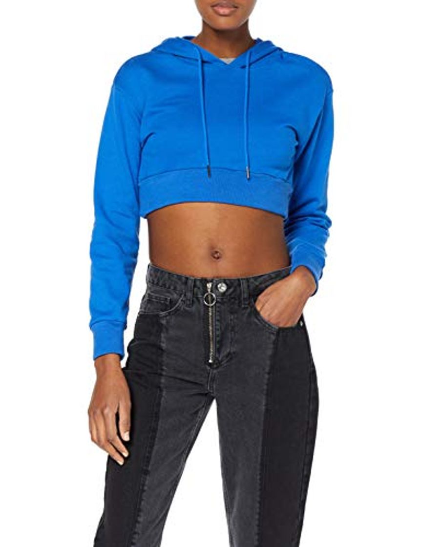 Social Neon Coco Hooded Crop Sweatshirt Sudadera, Azul