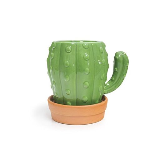 Balvi Mug Cactus Taza en Forma de Cactus Capacidad 450ml Apta para lavavajillas y microondas Cerámica
