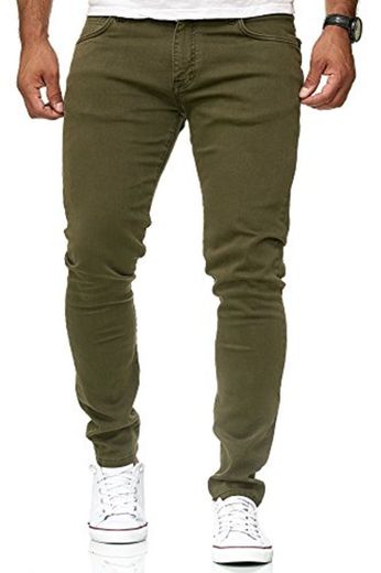 Redbridge Vaqueros Hombres Pantalones Denim Colored Slim Fit Caqui W30 L34