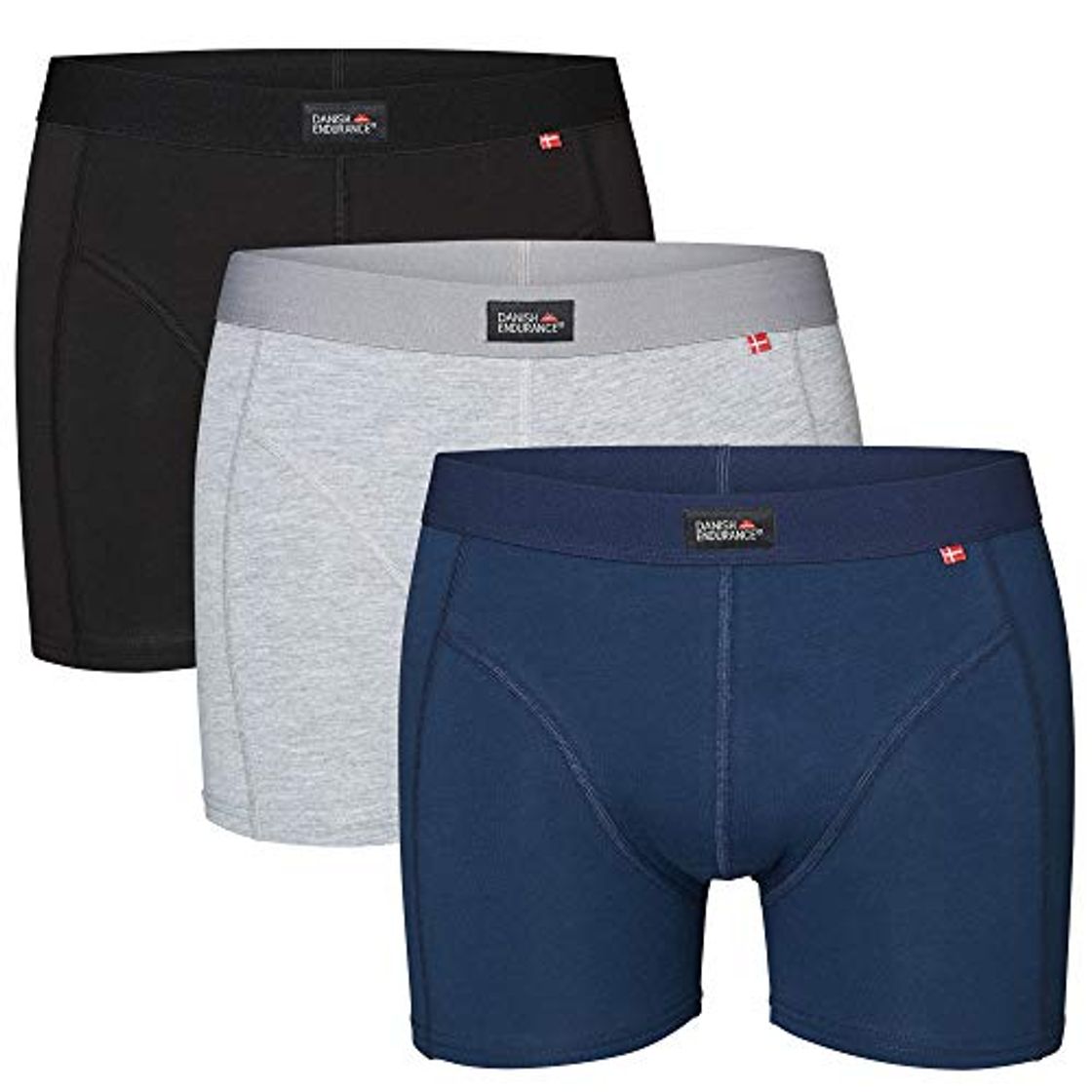 Moda DANISH ENDURANCE Bóxers para Hombre Pack de 3