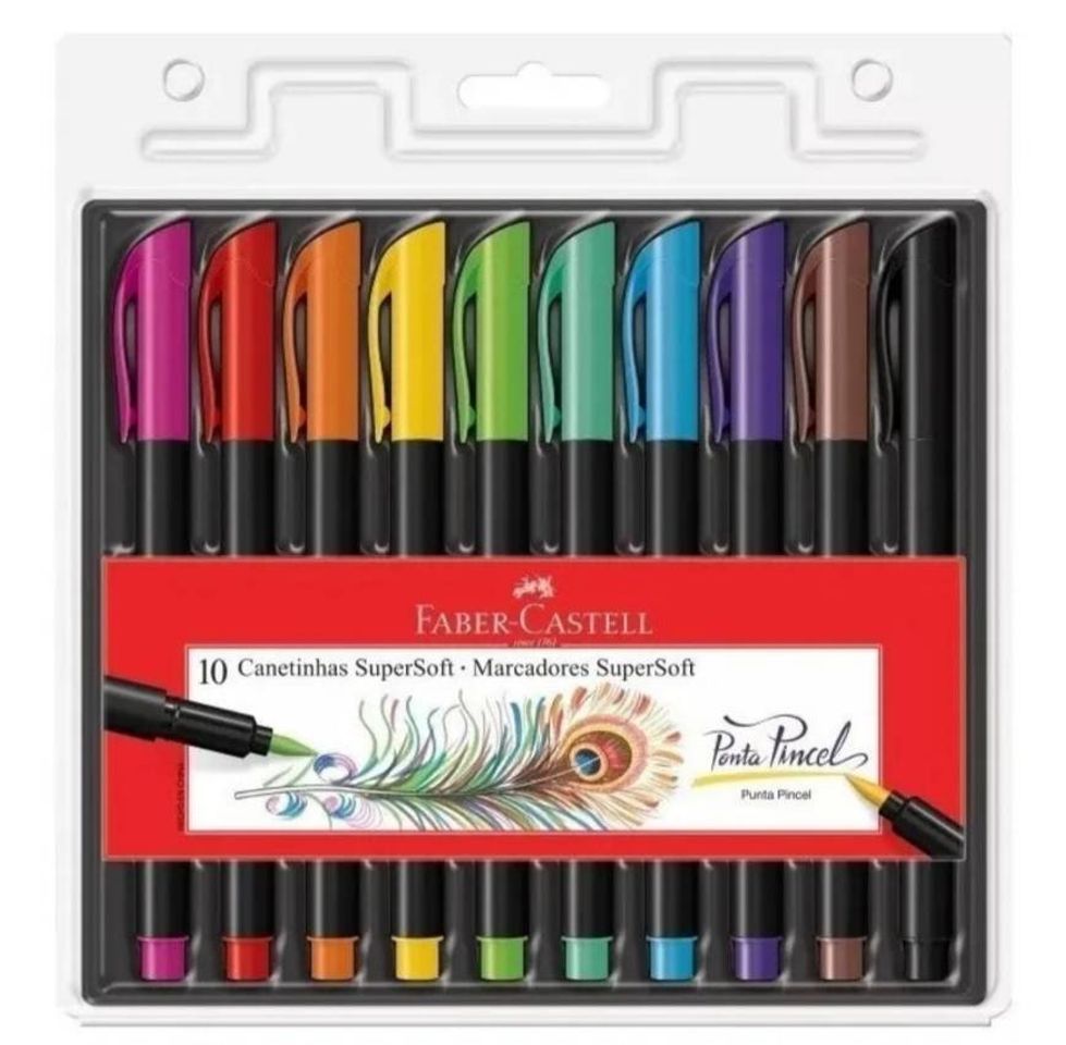 Producto Caneta Pincel Brush Pen 10 Cores Faber