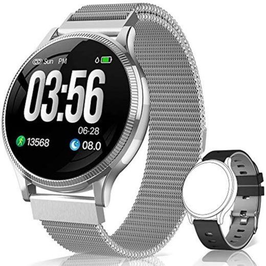 BANLVS Reloj Inteligente, Smartwatch IP67 1.22 Pulgadas Pulsómetro, Monitor de Sueño, Presión