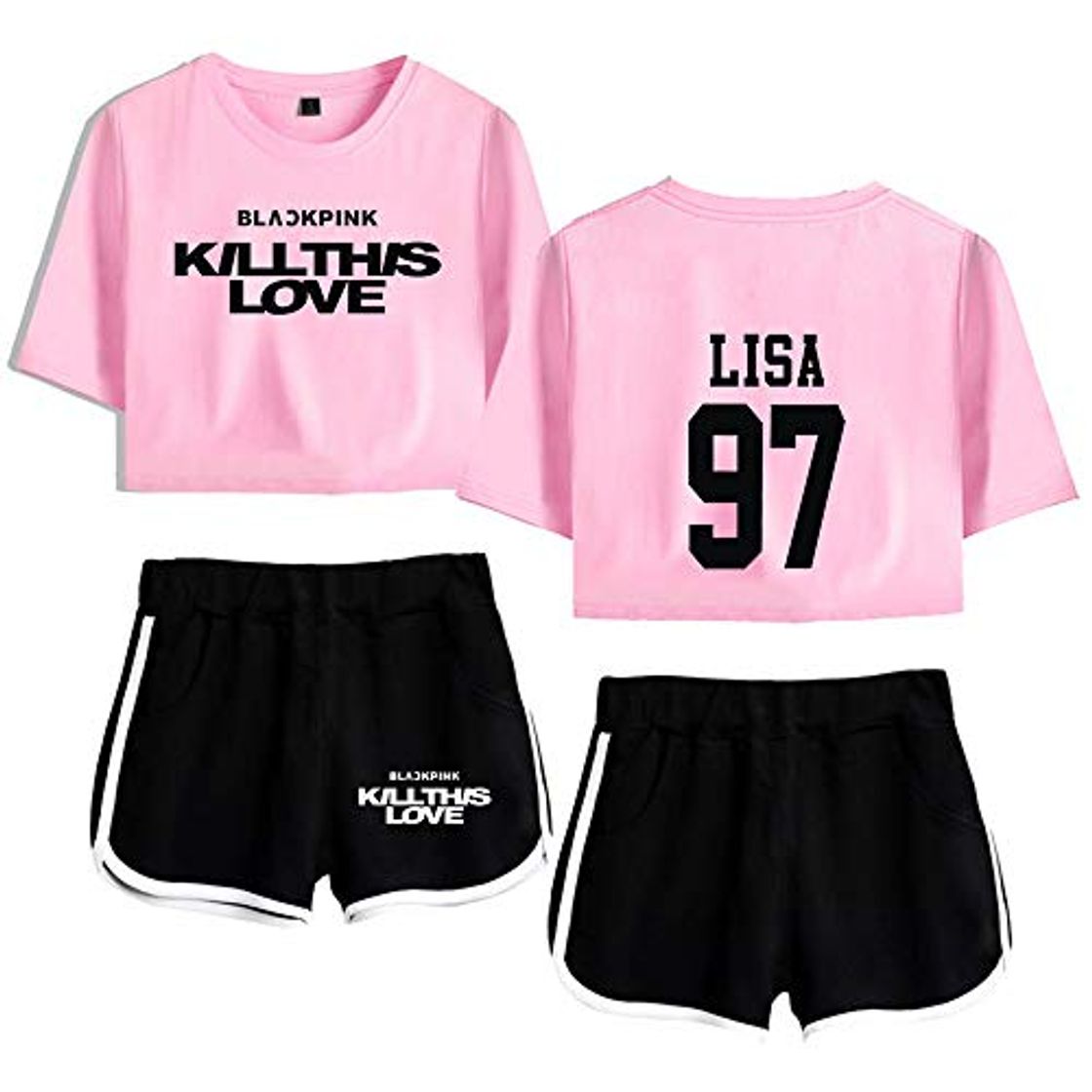 Products Blackpink Kill This Love KPOP Ropa Camiseta Set Expuestos Pantalones Cortos Ombligo