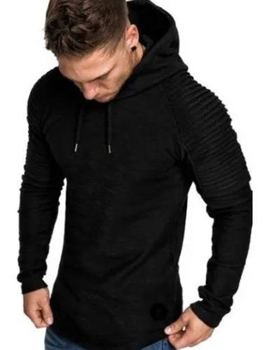 Social Playera Hombre Manga Larga con Capucha Slim Fit Moda Hoodie