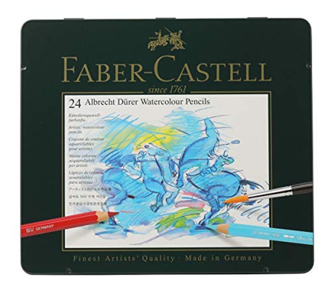 Product Faber-Castell 117524 - Estuche de metal con 24 ecolápices acuarelables