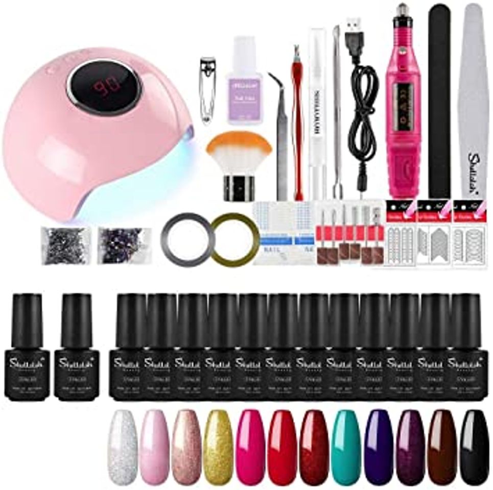 Product Shelloloh 12pcs Kit de Esmaltes Semipermanentes Esmaltes en Gel Uñas Soak off