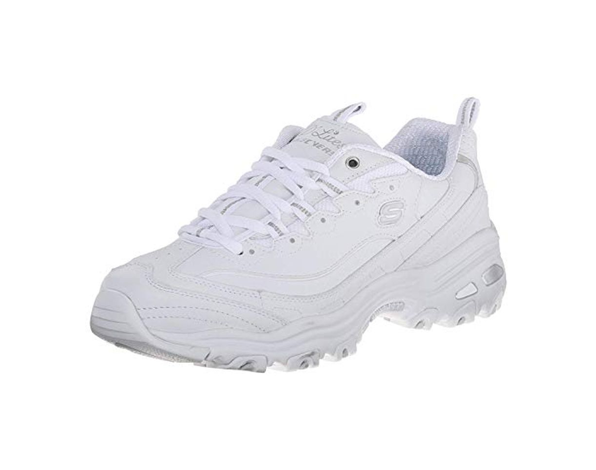 Social Skechers 11936, Zapatillas para Mujer, Blanco