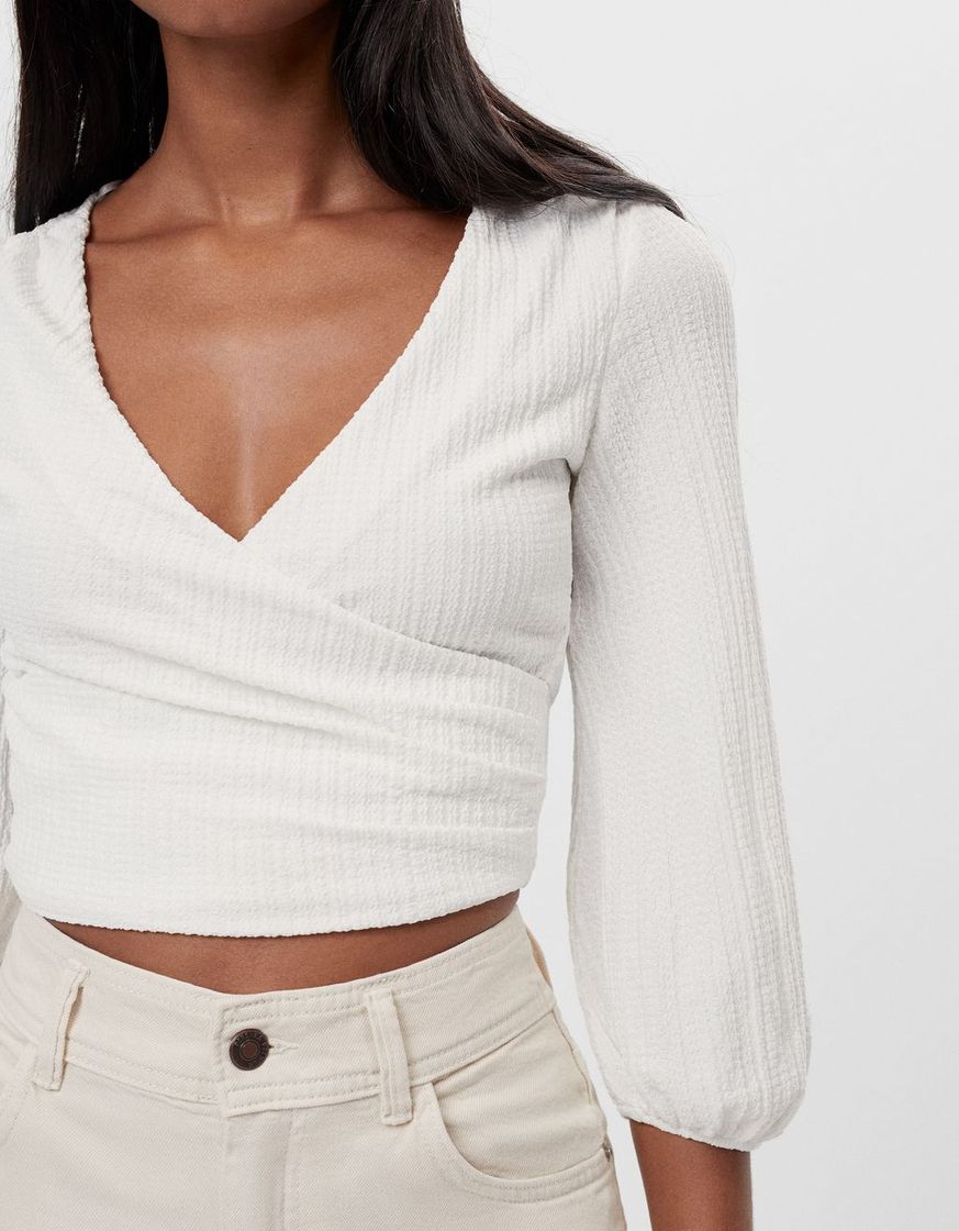 Social Blusa cruzada volumen - Mujer