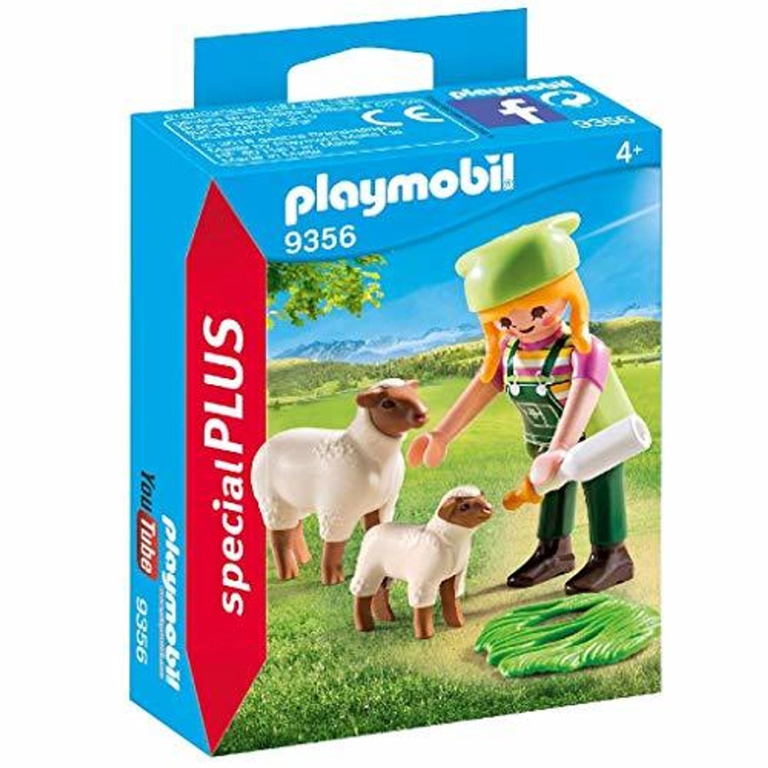 Social PLAYMOBIL- Granjera con Ovejas Juguete, Multicolor