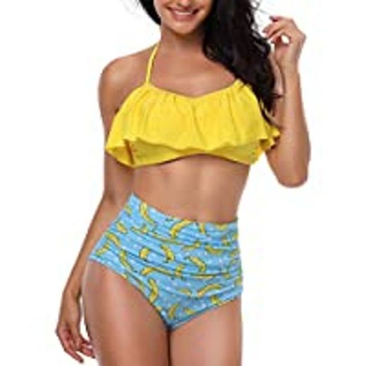 Yuson Girl Conjuntos De Bikini De Talle Alto a Tartán Sexy Retro