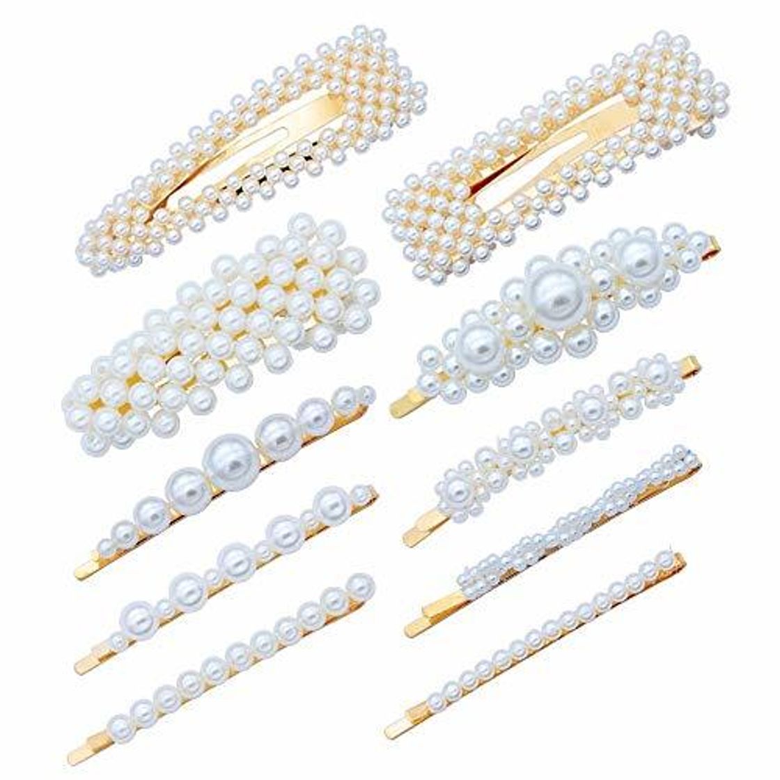 Social 10 Unidades de Perlas de Faux Clips de Pelo Barrettes para Mujeres