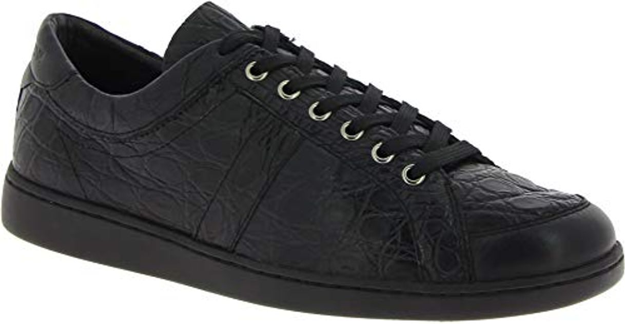 Moda Dolce&Gabbana Zapatillas de Hombre Piel de caimán Negra Estampado de cocodrilo -