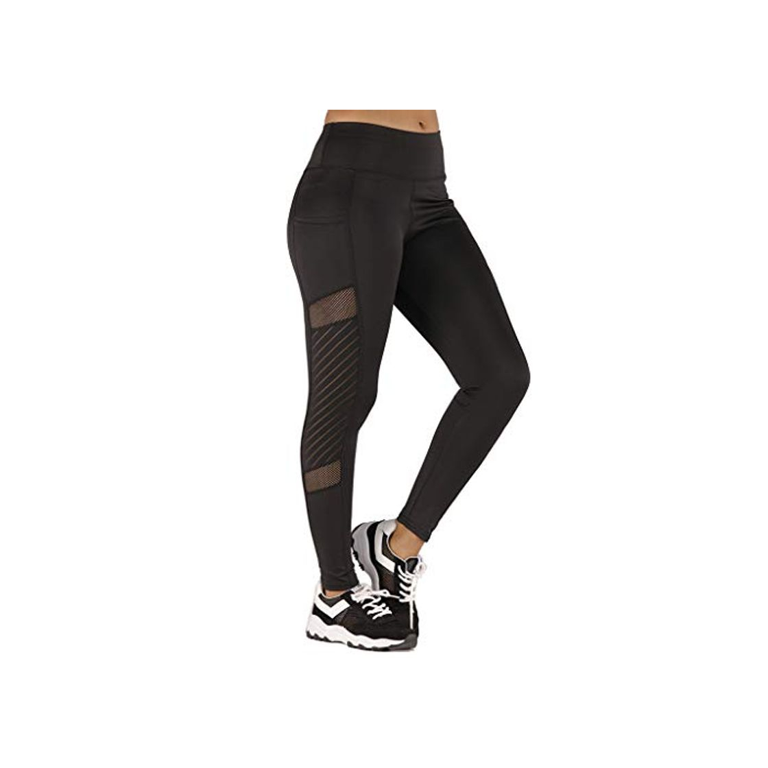 Moda LANSKIRT Leggins Mujer Deporte Deportivos Fitness Running Pantalones Yoga con Bolsillos Mallas Elásticos Ajustados Transpirables para Dama Fitness Estiramiento Jogging