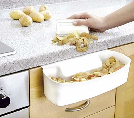 WENKO 7730100 Recipiente para cocina para recoger las basuras - con rascador