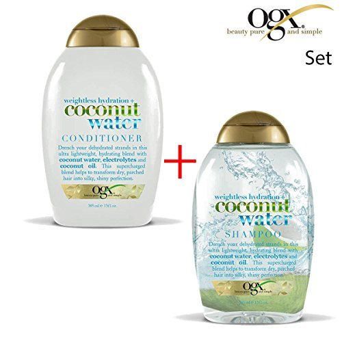 OGX Weightless Hydration Coconut Water Shampoo & Conditioner, 13 Ounce