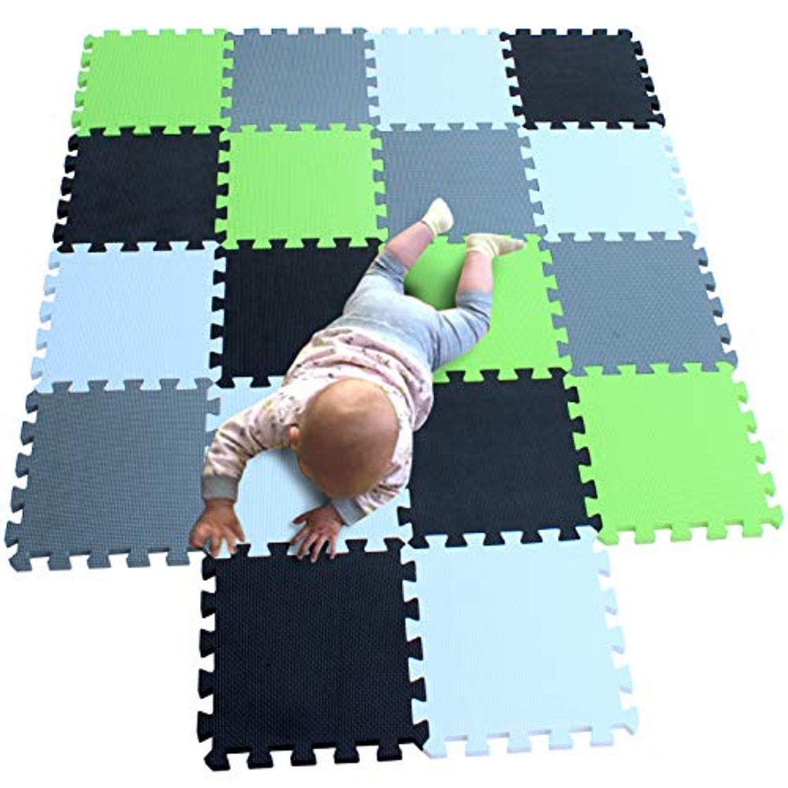 Productos MQIAOHAM juego de enclavamiento juego de bebé tapetes para niños tapetes para niños foammats playmats estera del rompecabezas bebé niños tapete Blanco negro Gris Frutaverde 101104112115