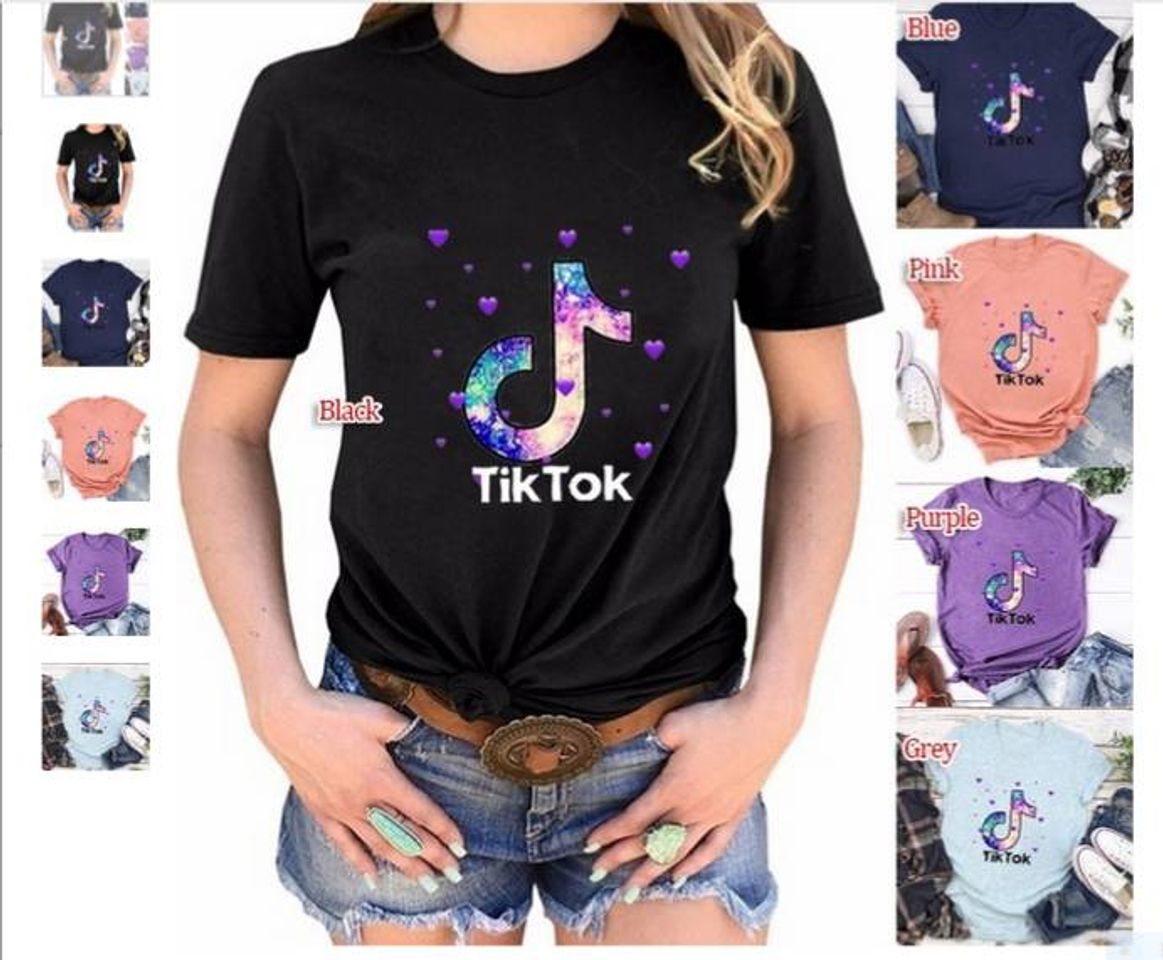 Moda Camiseta estampada Tik Tok para Dama