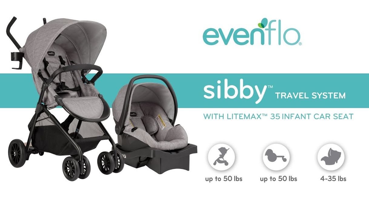 Fashion Evenflo Sibby Travel System with LiteMax 35 Infant Car Seat
