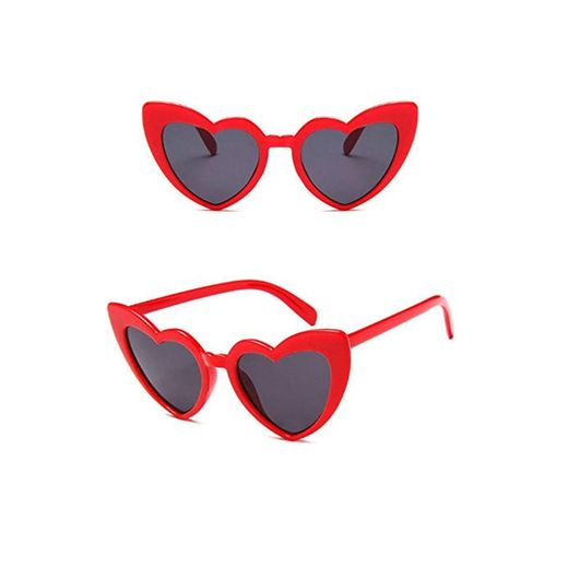 FRGTHYJ Gafas de Sol Amor para Mujer Gafas de Sol Tendencia Linda del corazón Gafas Retro en Forma de corazón Gafas de Conductor   Ojo de Gato Gafas de Sol Accesorios para Gafas Gafas Rojas para muje