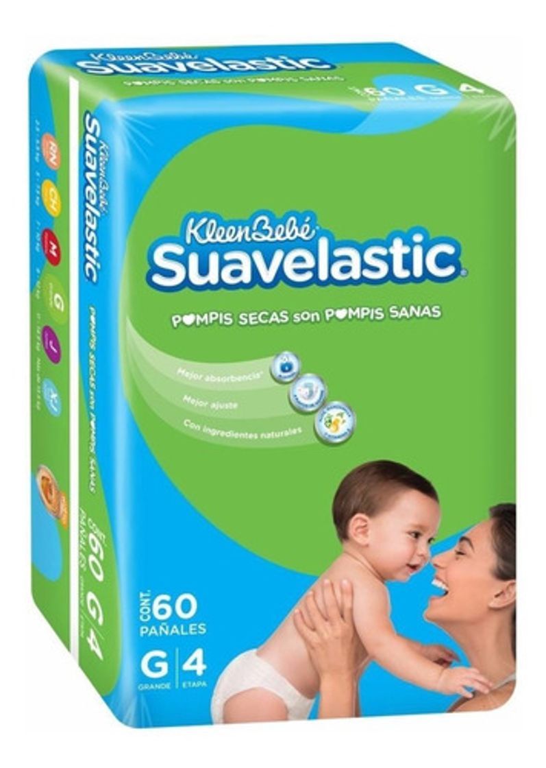 Fashion Pañal Kleenbebé Suavelastic Etapa 4 Grande 60 Pzas - $ 245.61 ...