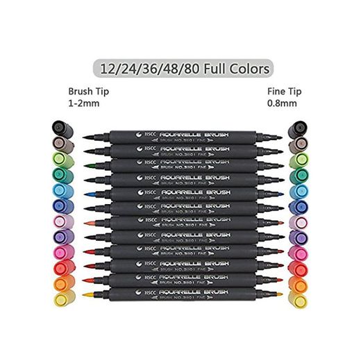 Set de rotuladores con doble punta de pincel - 12/24/36/48/80 colores -