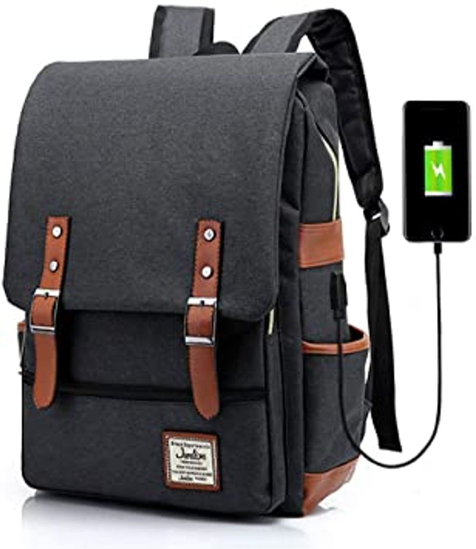 Productos Junlion Mochila Portátil para Negocios Unisex Mochila Escolar para Estudiantes Universitarios Mochila de Viaje Mochila con Puerto de Carga USB Verde