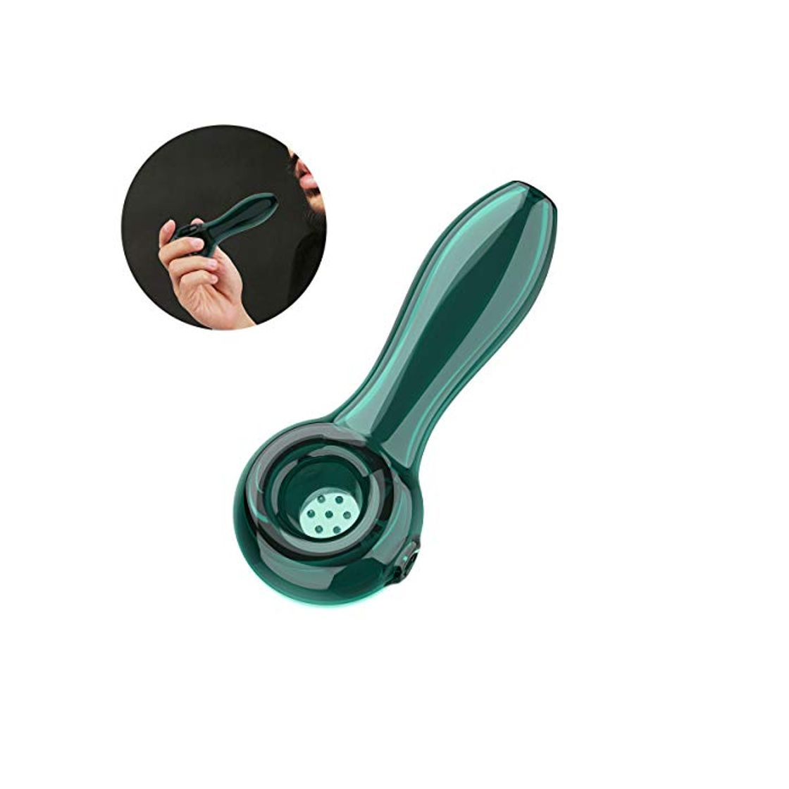 Social YoungRich Pipa de Vidrio para Fumar Cuchara de 7 Agujeros Grueso Tubos