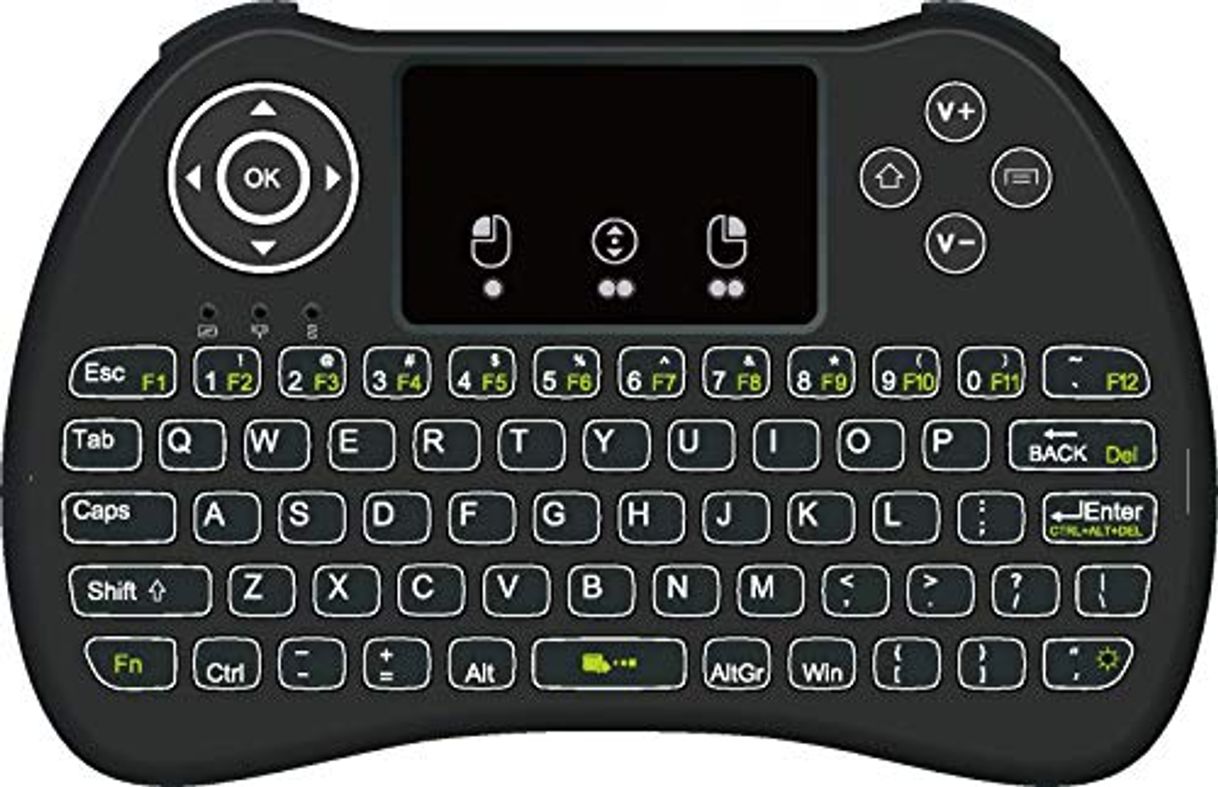 Product DroidBOX i9 2.4GHz Retroiluminación Recargable i8 inalámbrico Mini touchpad Teclado con ratón