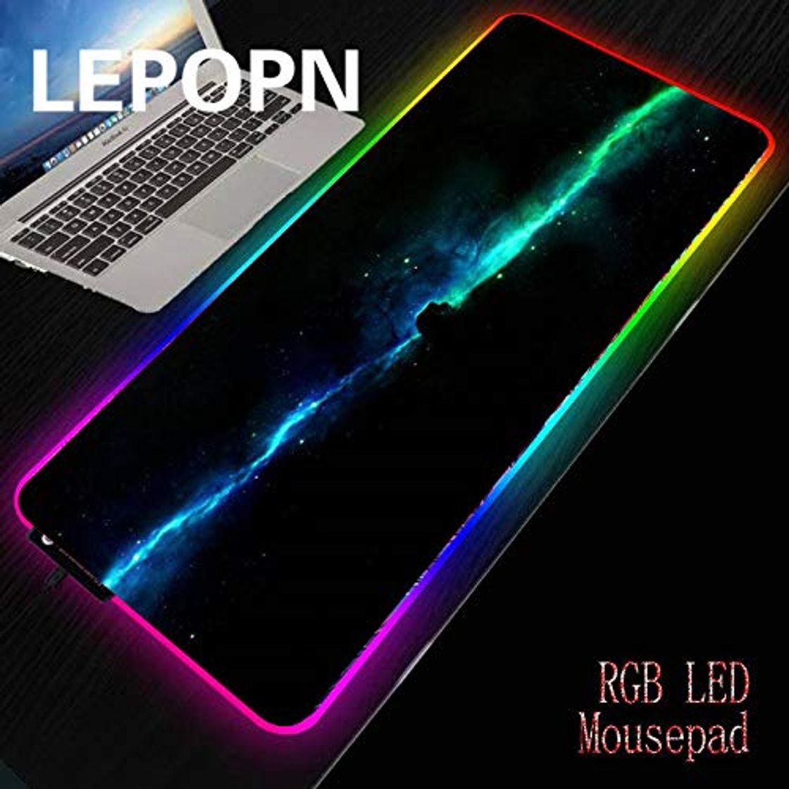 Product Nebula Space Clouds Mouse Pad Gamer Computer Mousepad RGB Backlit Mausepad Large