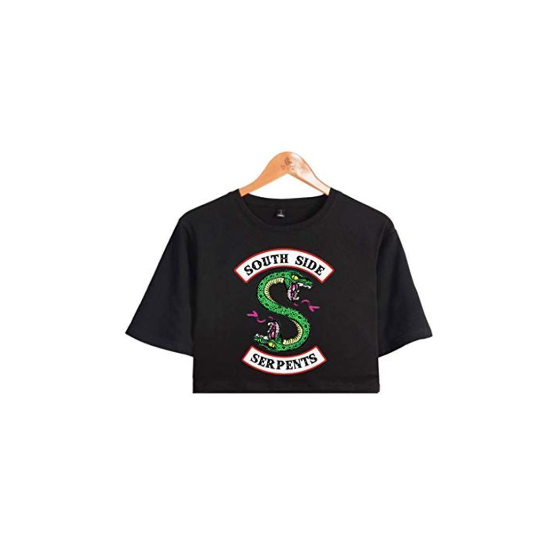Social JLTPH Camiseta Mujeres Riverdale South Side Serpents Imprimiendo Crop Top T-Shirts Manga