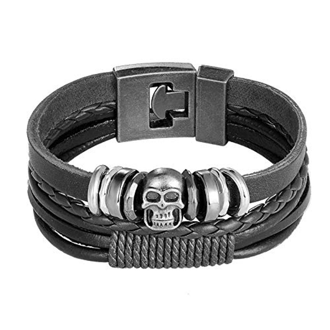 Moda Nobrand Alas De Ángel Pulsera De Múltiples Capas Hombres Pulseras De Cuero Trenzado Casual Mujeres Pulsera De Cuentas De Madera Joyería De Punk Rock Pulseira 21Cm