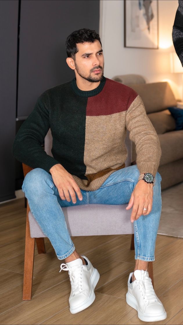 Social COLORBLOCK SWEATER - Green