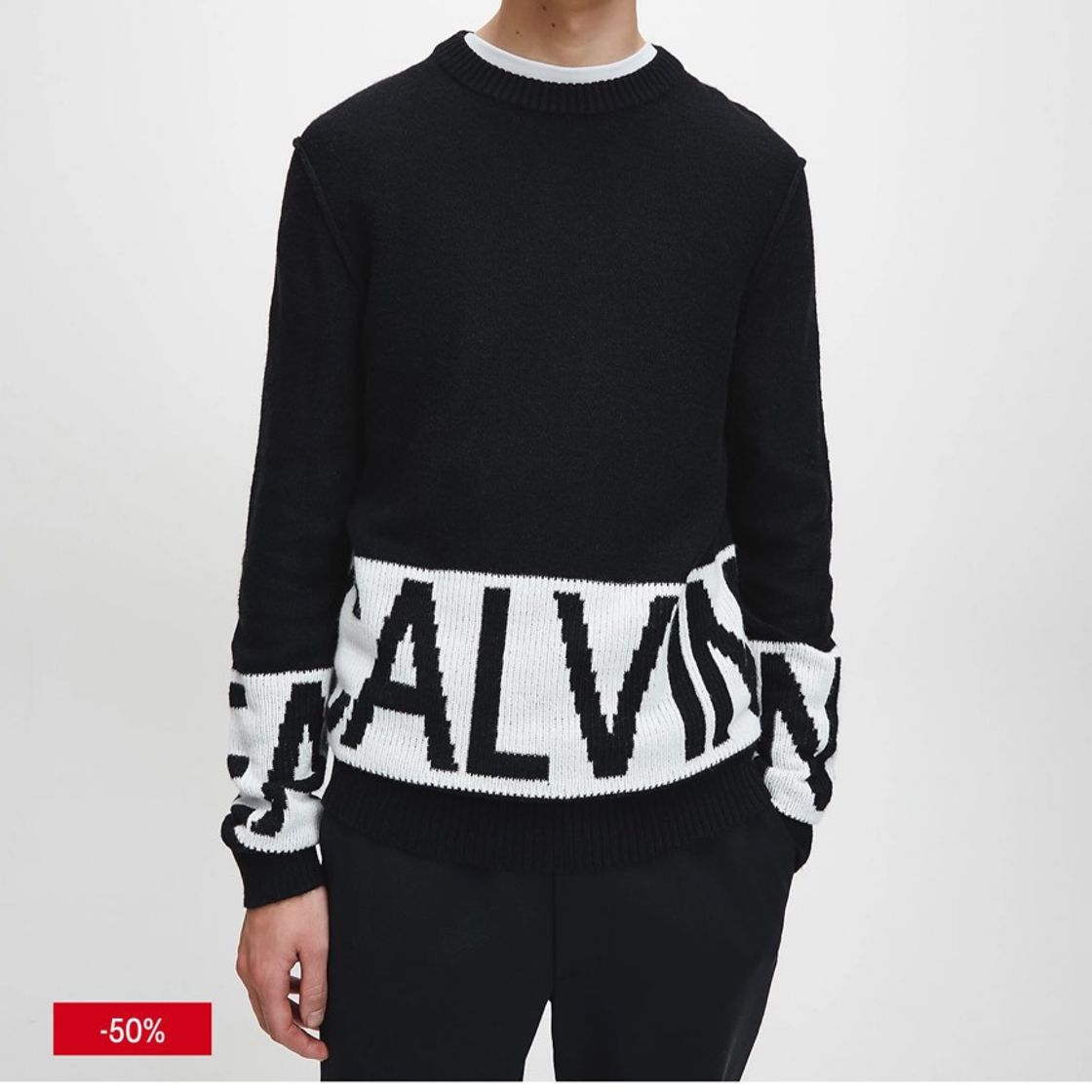 Social Jersey de algodón y cashmere con el logo Calvin Klein