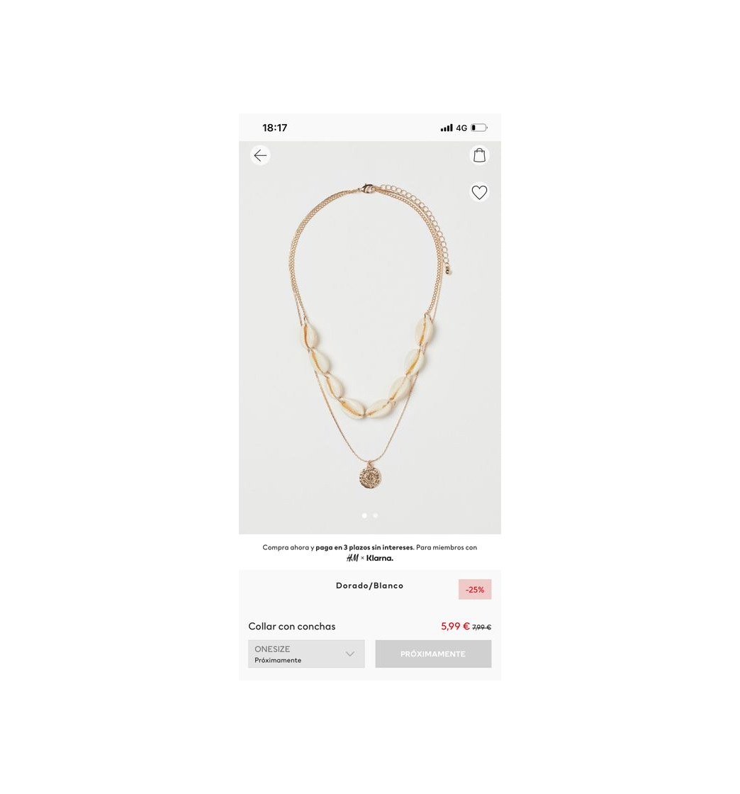 Social Collar con conchas - Dorado/Blanco - MUJER