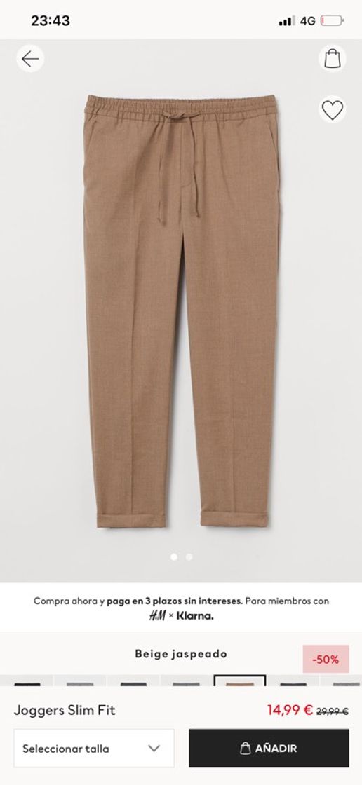 Social Joggers Slim Fit - Beige jaspeado - HOMBRE