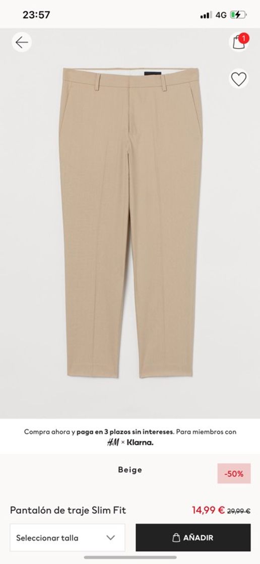 Social Pantalón de traje Slim Fit - Beige - HOMBRE