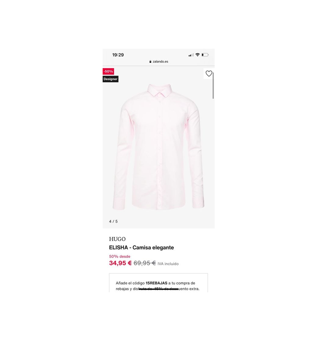 Social Camisa Hugo Boss color rosa 
