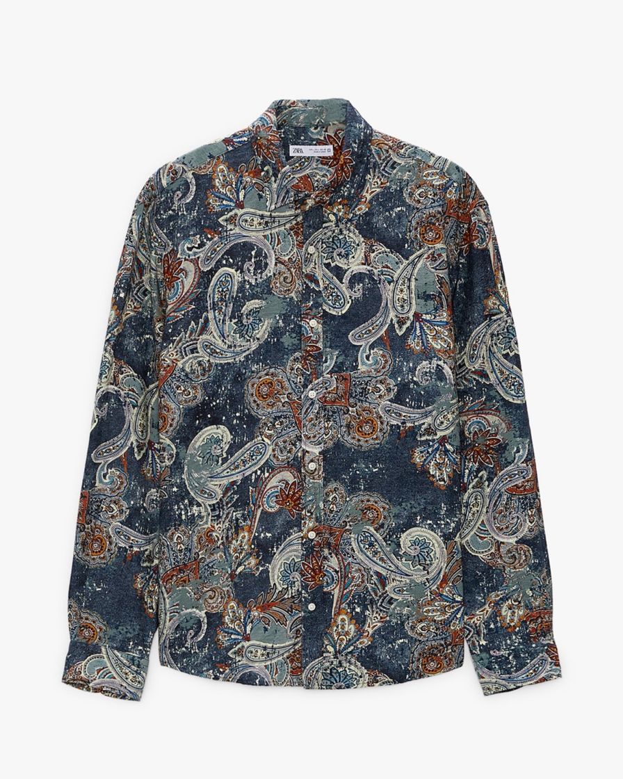 Fashion PAISLEY PRINT SHIRT - Blue / Steel