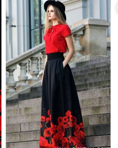 Black Maxi Skirt Gothic Clothing Floral Skirt Plus Size