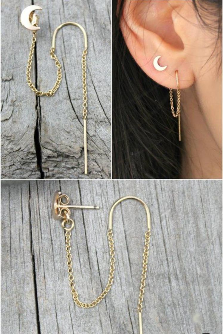 Social Crescents moon threader earrings
