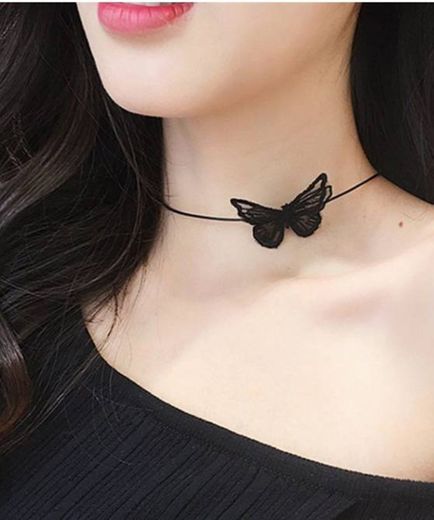 Lace Butterfly Choker Necklace Charm