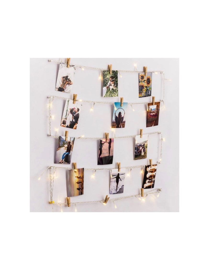 Social Fotos polaroid con luces decoración