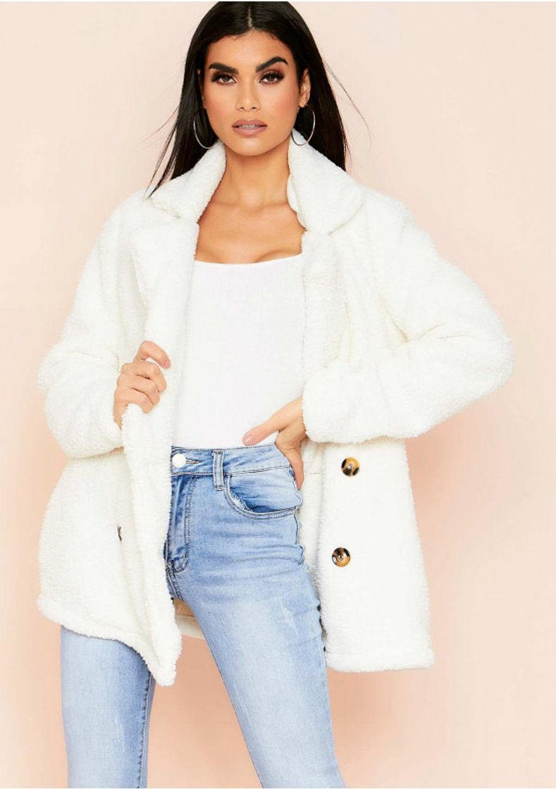 Fashion Martha Cream Teddy Faux Fur Coat