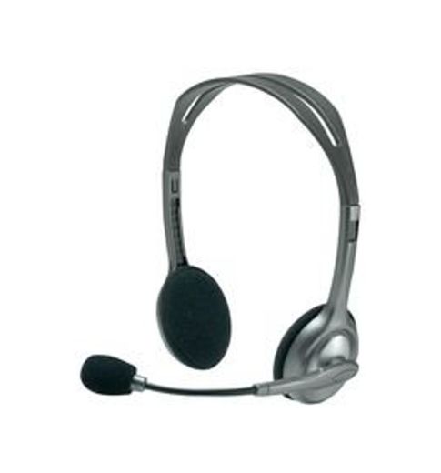 Logitech H110 Auriculares con Cable, Sonido Estéreo con Micrófono Giratorio, Dos Clavijas