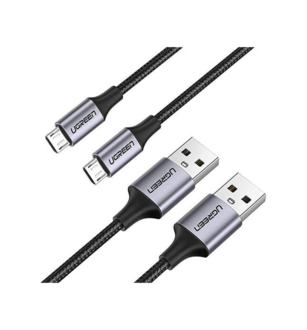 UGREEN Cable Micro USB 2 Pack, 18W Cable Cargador Carga Rápida, Cable