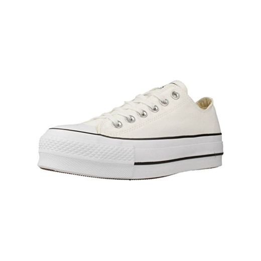 Converse Chuck Taylor CTAS Lift Ox Canvas, Zapatillas para Mujer, Blanco