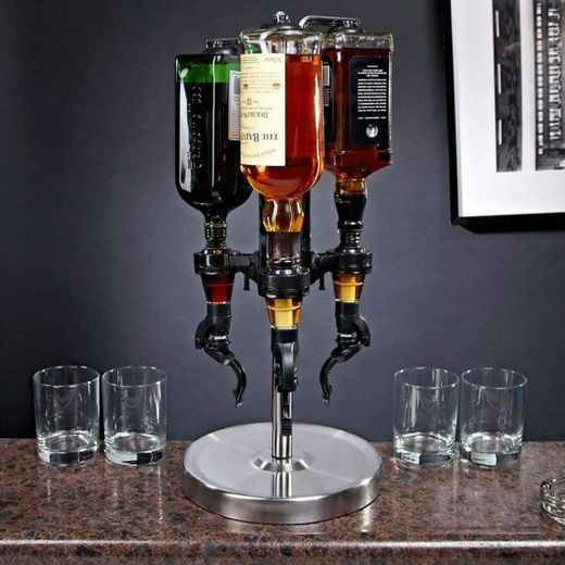 3-bottle rotatorio dispensador de licores