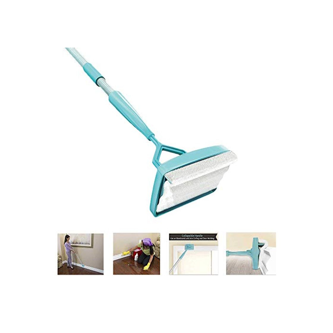 Producto Hankyky Baseboard Cleaner Tool Mango Largo Microfibra Ajustable Baseboard Molding Tool de