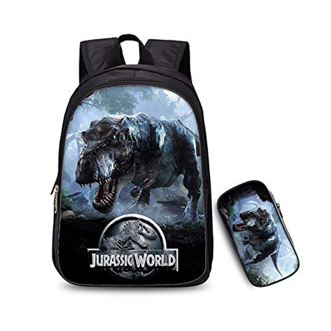 Moda Mochila para Niños Dinosaur World Jurassic Park Student 2 Piezas Set Cartoon 3D Printing Student School Bag 1